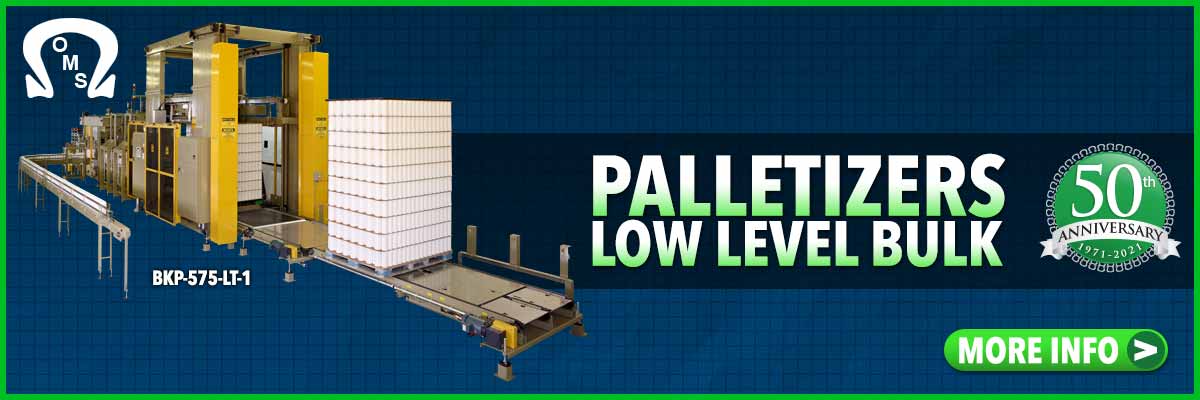 palletizers low level infeed bulk